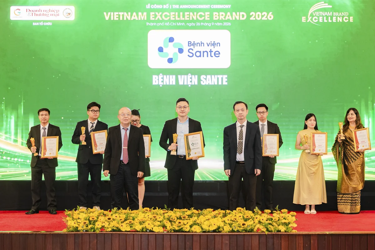 Bệnh viện Sante - Bệnh viện Sante nhận 2 giải thưởng tại Vietnam Brand Excellence 2026 Chứng nhận Orthopedic Services trao tặng cho Bệnh viện Sante tại Vietnam Brand Excellence 2026